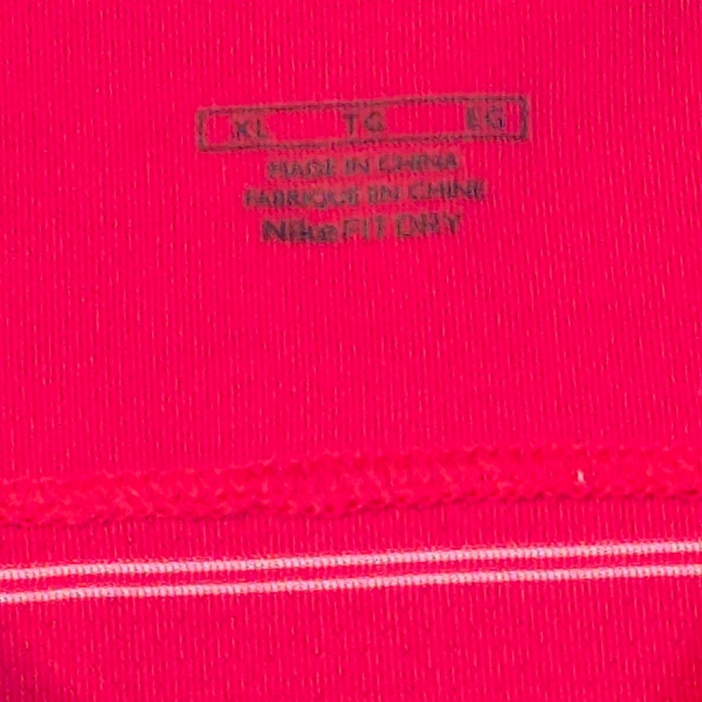 Nike Golf Polo Shirt Men' XL Red Orange Striped The Players Championship Fit Dry - Picture 4 of 14
